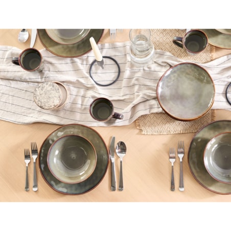 Zestaw 8 małych talerzy THYME Kamionka Ciemnozielony