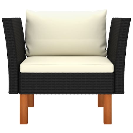 vidaXL Sofa ogrodowa, polirattan i lite drewno eukaliptusowe