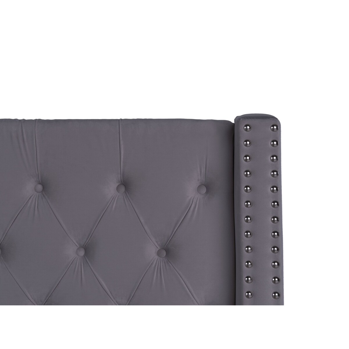 Łóżko z pojemnikiem welurowe 140 x 200 cm szare LUBBON