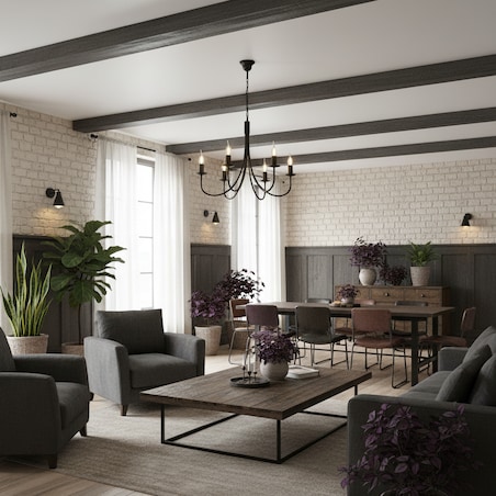 czarna lampa wisząca sufitowa 6 punktowa edylit loft do kuchni