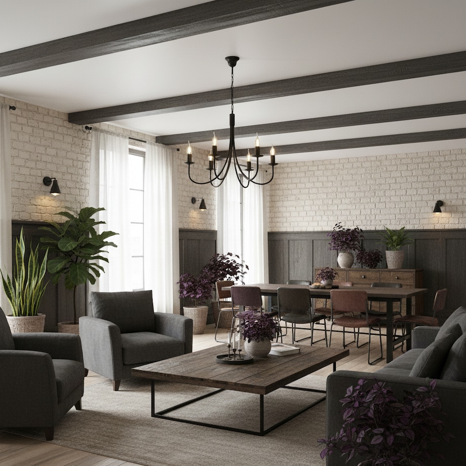 czarna lampa wisząca sufitowa 6 punktowa edylit loft do kuchni