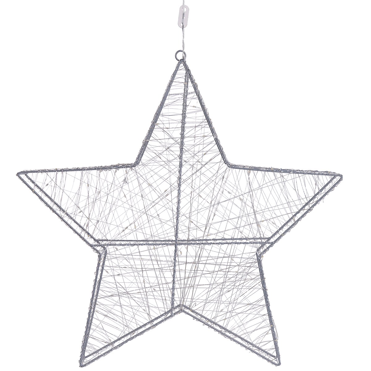 Dekoracja ogrodowa wisząca LED KURULA Gwiazda 58 cm Srebrny