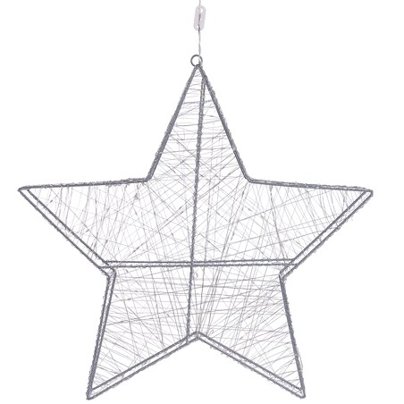 Dekoracja ogrodowa wisząca LED KURULA Gwiazda 58 cm Srebrny