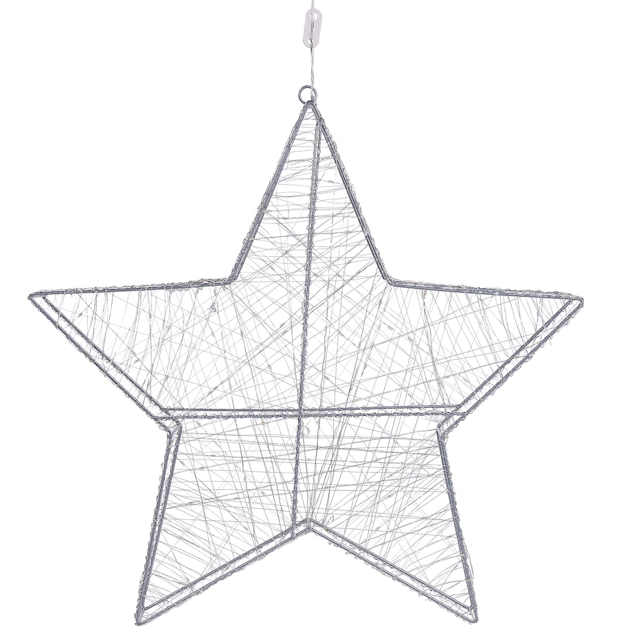 Dekoracja ogrodowa wisząca LED KURULA Gwiazda 58 cm Srebrny
