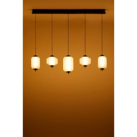 Lampa wisząca LED z metalu i szkła z 5 punktami świetlnymi Necsar