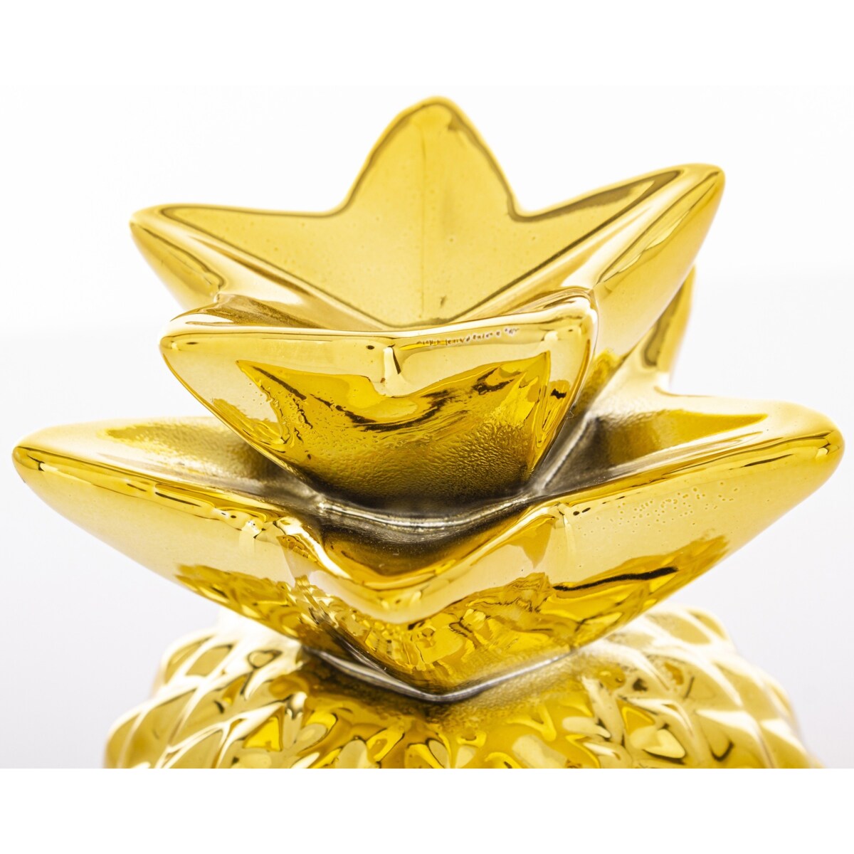 Skarbonka ceramiczna - 15x9x9 cm ANANAS złoty