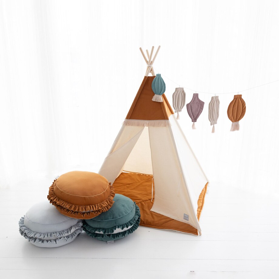 Pufa Macaron Green, zielona poduszka w kształcie ciastka