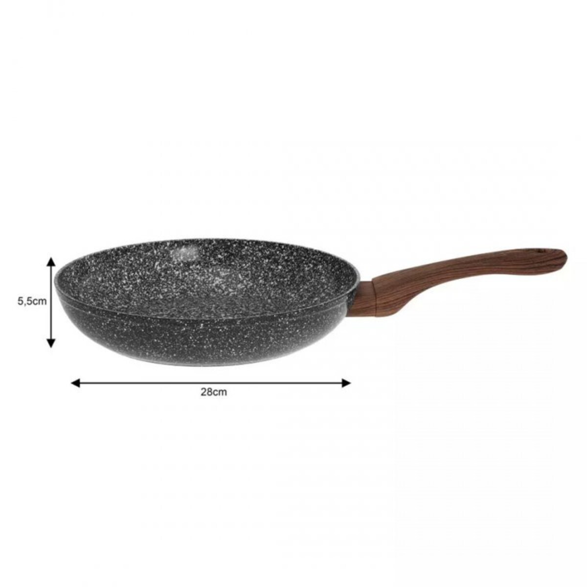 Patelnia Granitowa 28Cm Granit Wood Kinghoff Kh-1029