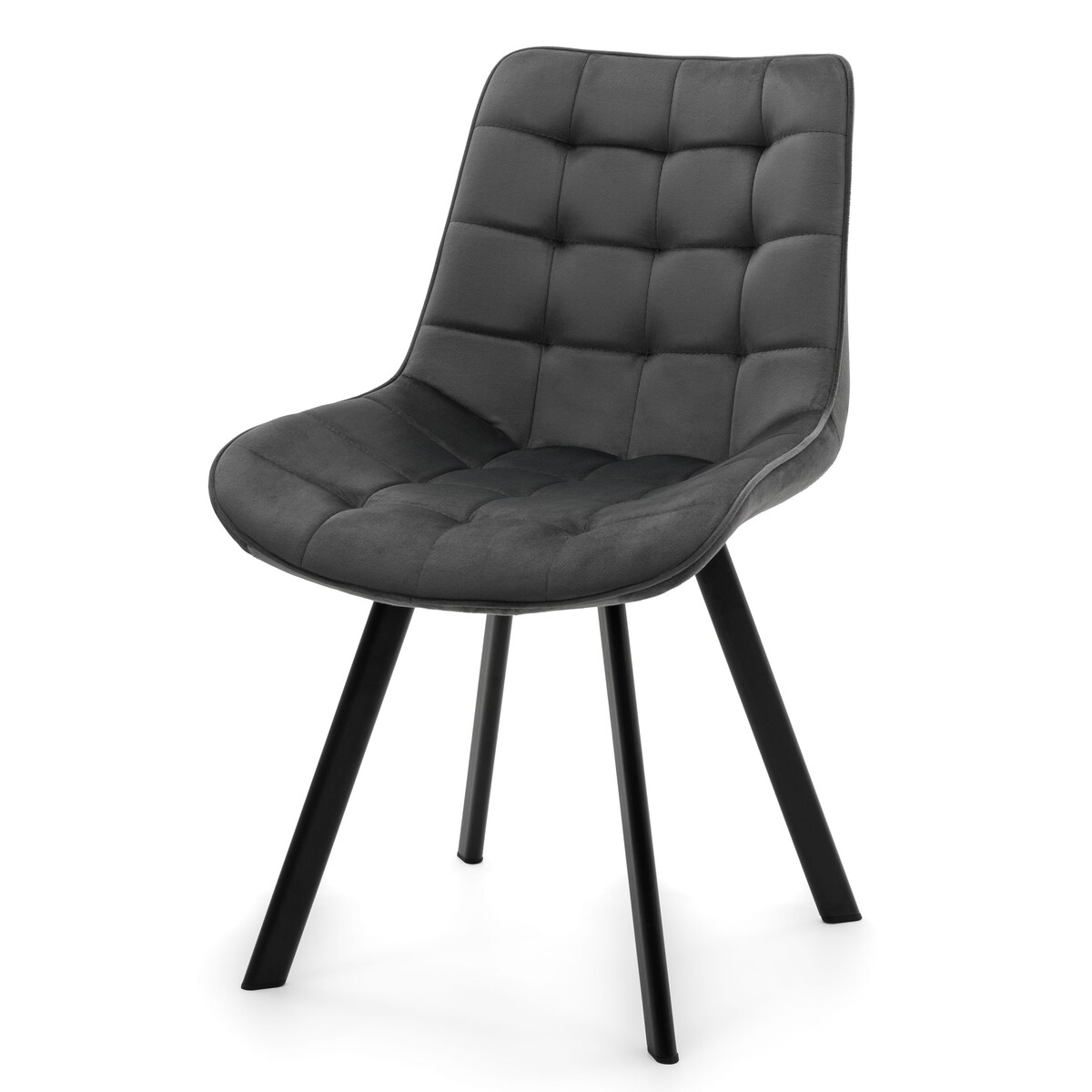 KRZESŁO TAPICEROWANE WELUROWE DO SALONU JADALNI GLAMOUR SZARE TORI