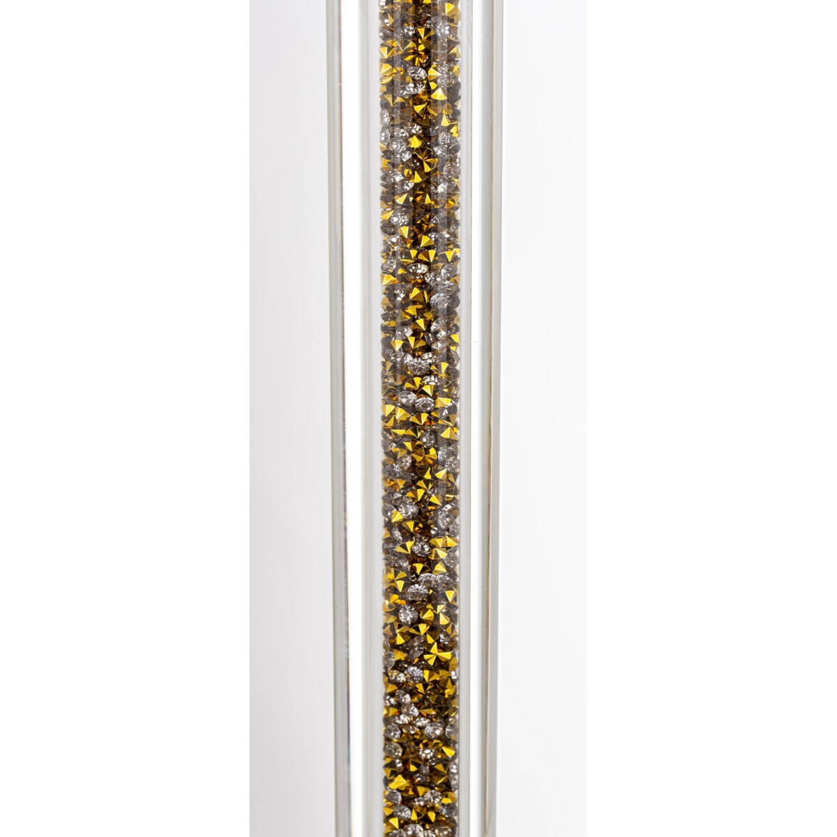 Świecznik szklany na 1 świecę z kloszem 90x9x9 cm RURKA złoty