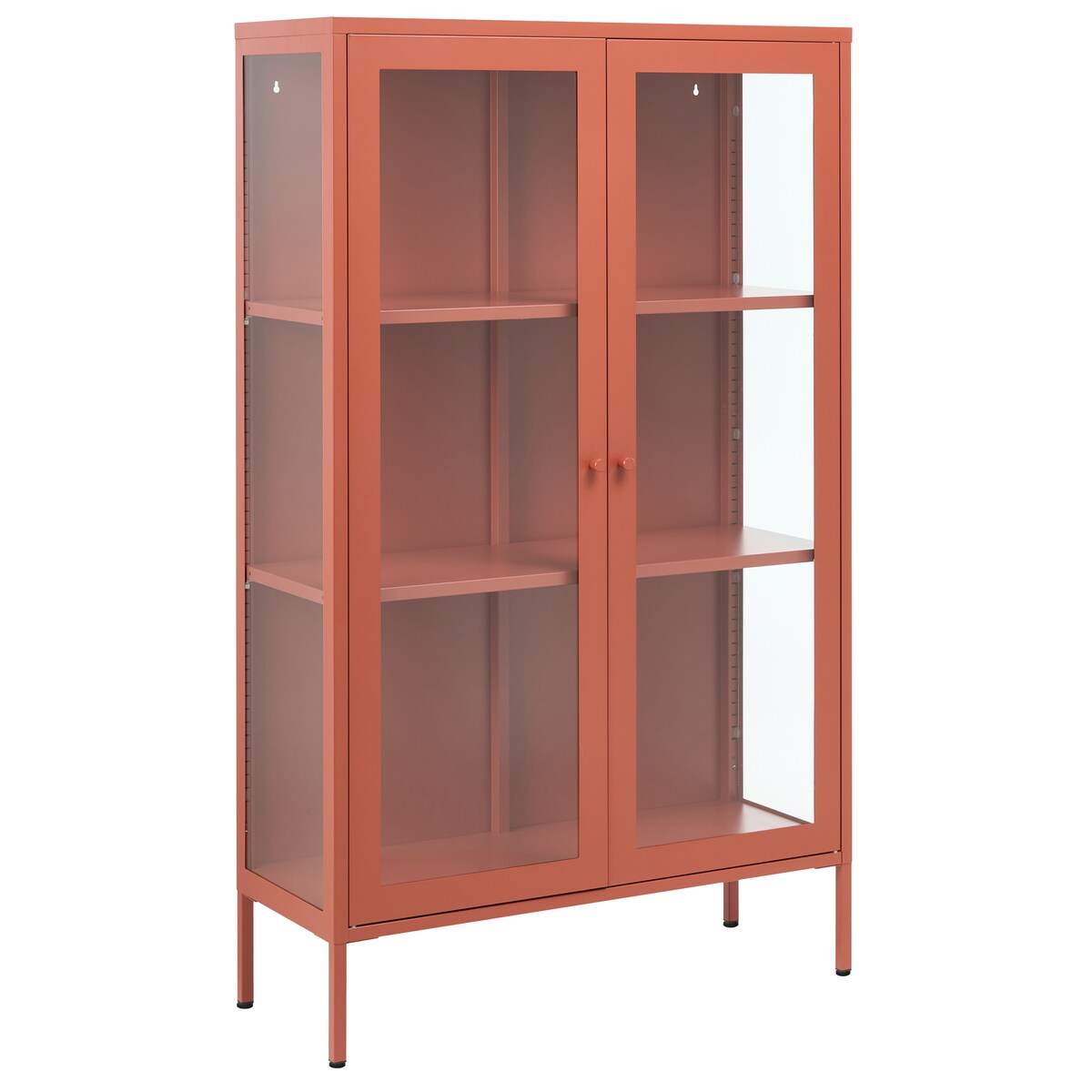 Witryna ze szklaną gablotą NASH 90 cm Metal Złoty brąz