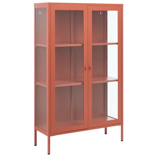 Witryna ze szklaną gablotą NASH 90 cm Metal Złoty brąz
