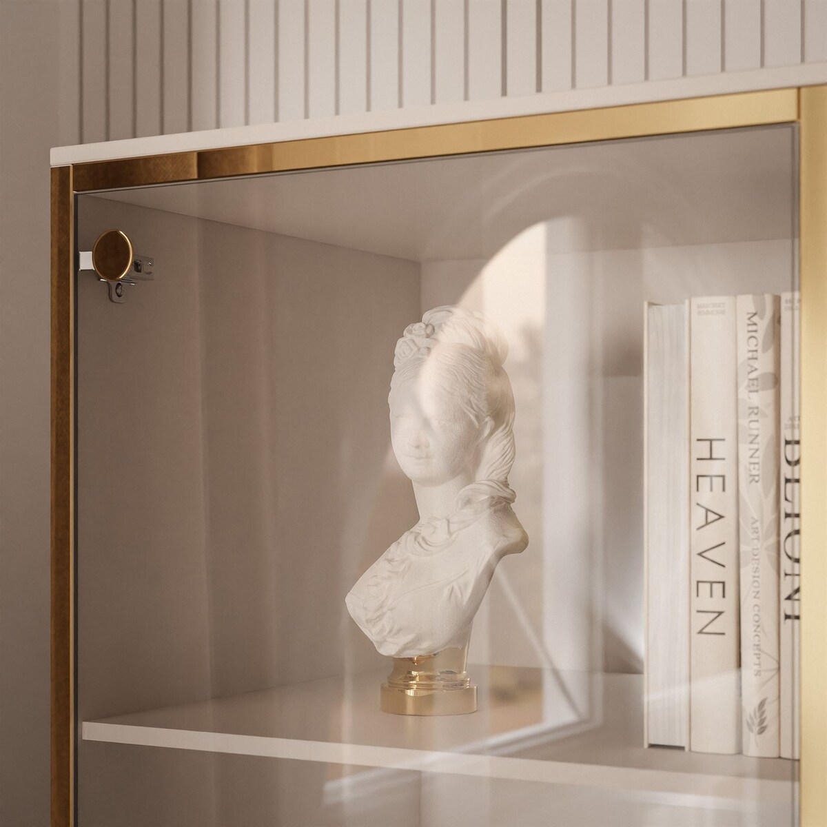 Witryna AURORA kaszmir z oświetleniem LED nogi skośne