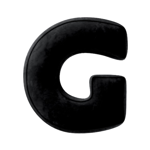 Poduszka literka G, głęboka czerń, 35x40cm, Posh Velvet