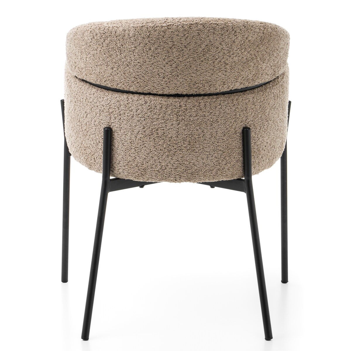 Krzesło tapicerowane boucle do salonu BOLZANO ciemnobeżowe