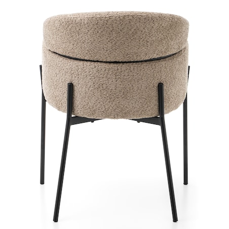 Krzesło tapicerowane boucle do salonu BOLZANO ciemnobeżowe