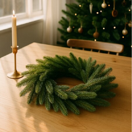 Wianek świąteczny 50 cm DUŻY stroik wieniec bożonarodzeniowy