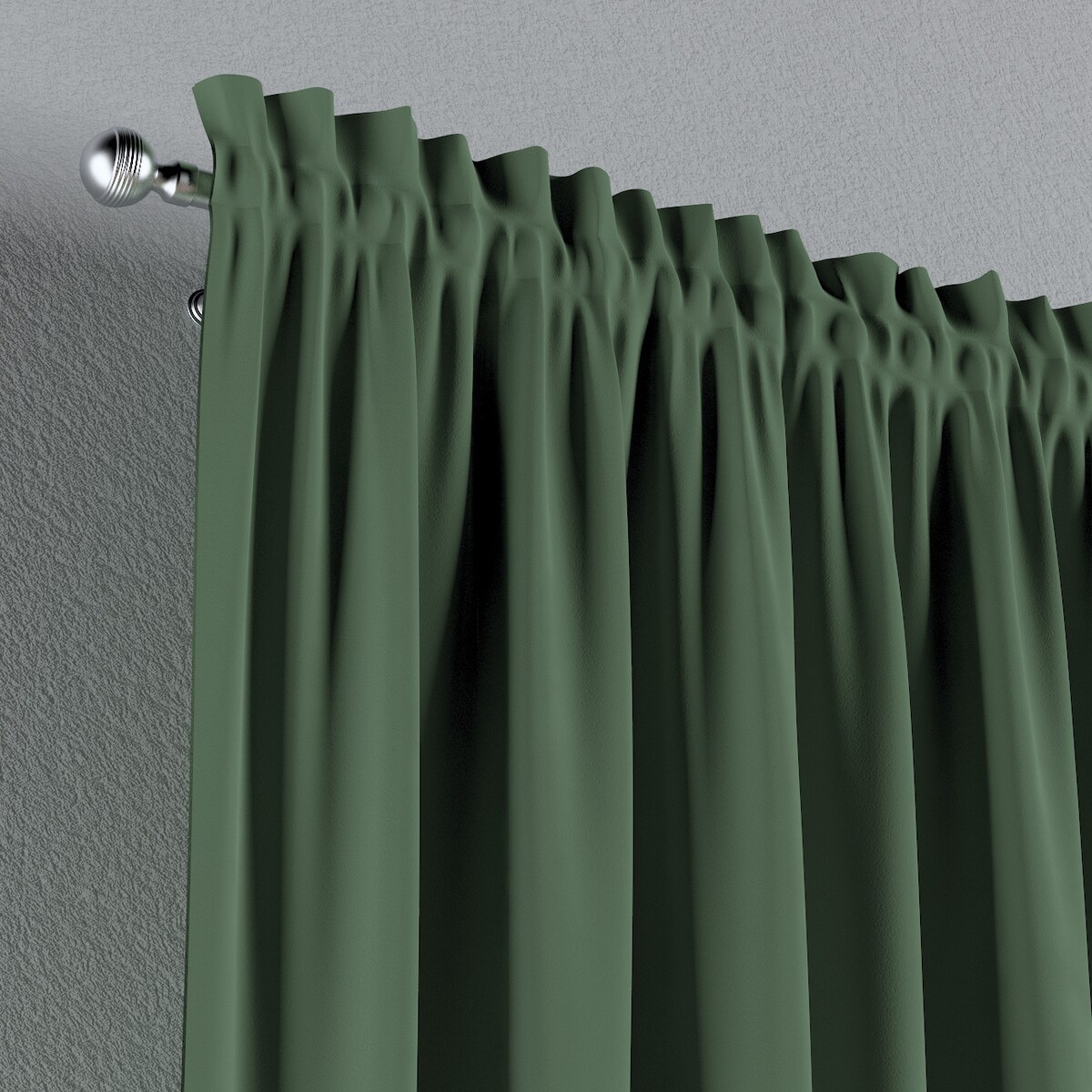 Zasłona na kanale z grzywką 1 szt. 130x245 zielony