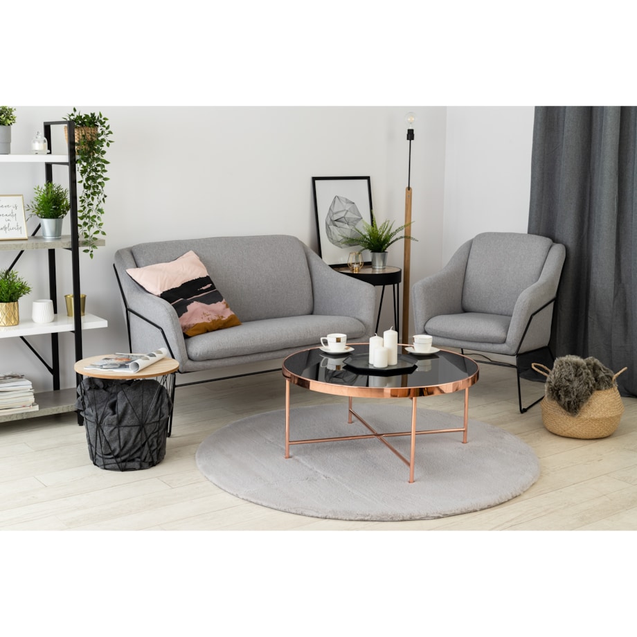 Dywan BUNNY koło srebrny IMITACJA FUTRA koło 100 cm