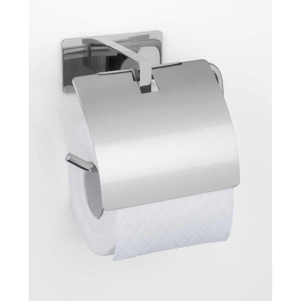 Uchwyt na papier toaletowy z klapką GENOVA, montaż bez wiercenia Turbo-Loc, WENKO