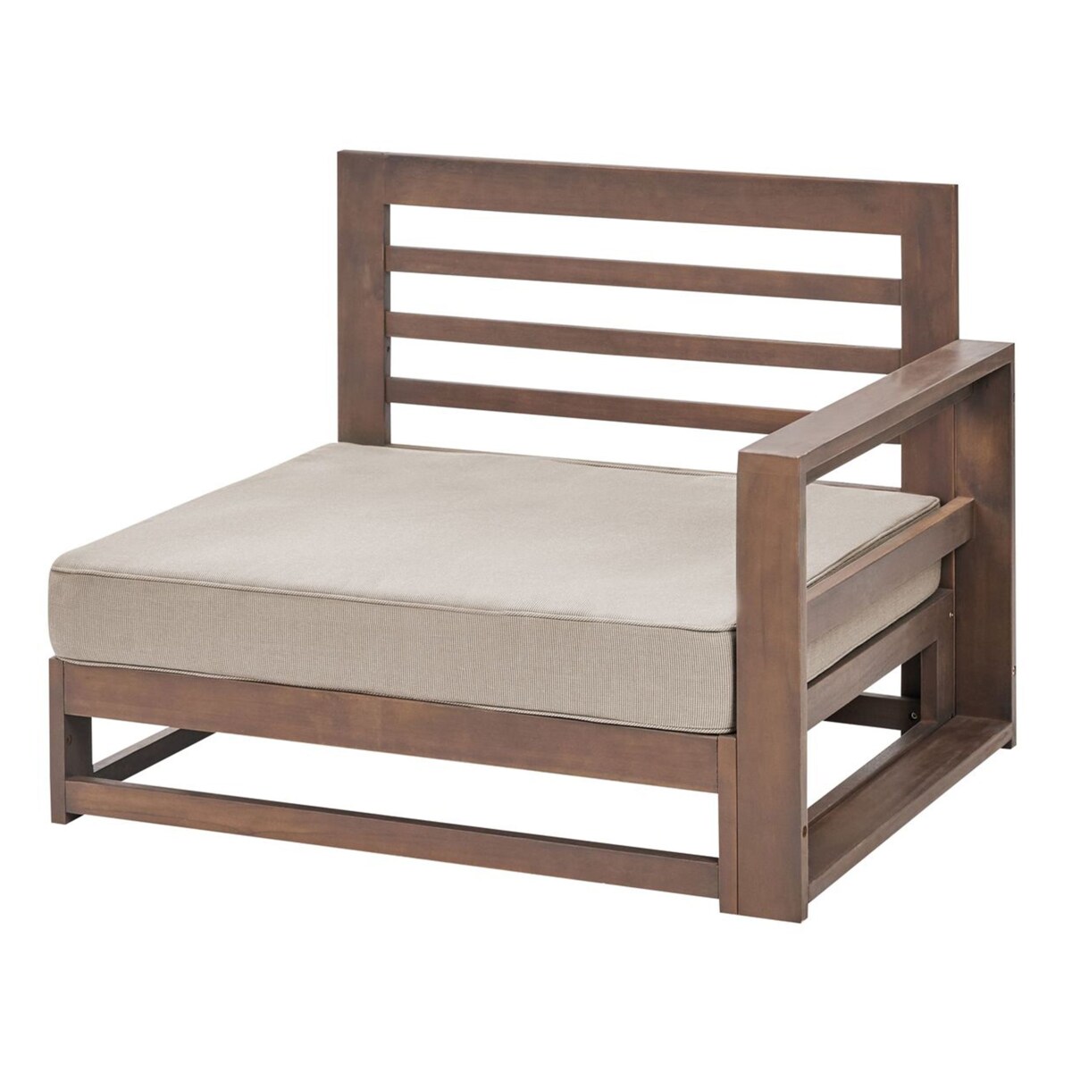 Narożnik ogrodowy ze stolikiem dla 4 osób TIMOR Lewostronny Modułowy Certyfikowane drewno akacjowe Ciemnobrązowy