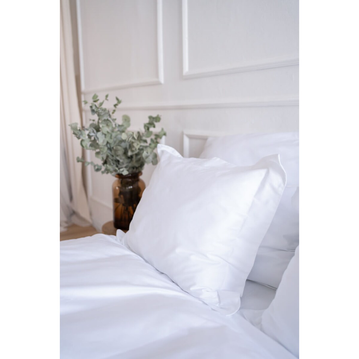 Pościel satynowa exclusive pure white 220 x 200 + 50 x 60 cm (2 szt)