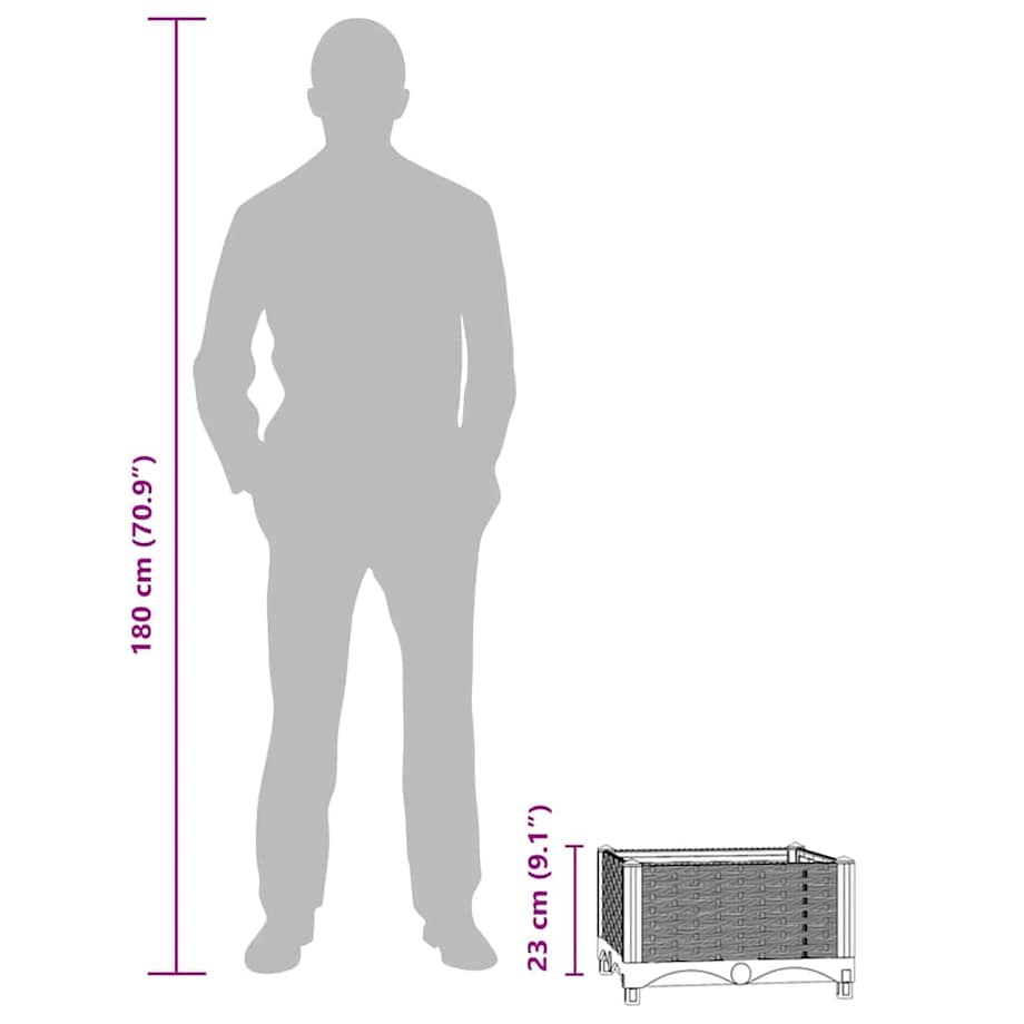 vidaXL Donica do podniesionej rabaty, 40x40x23 cm, polipropylen