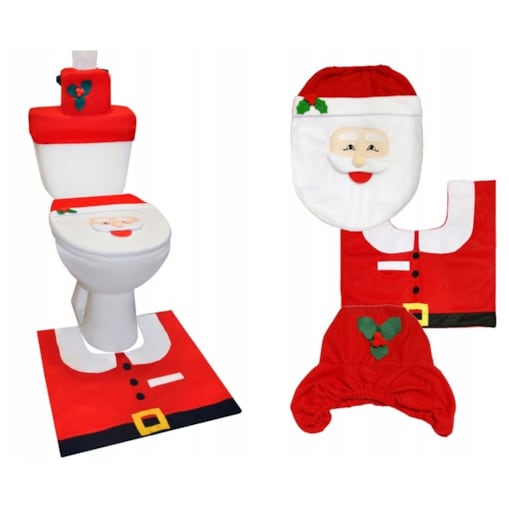 Zestaw Świąteczny Do Łazienki Pokrowiec Wc Mikołaj