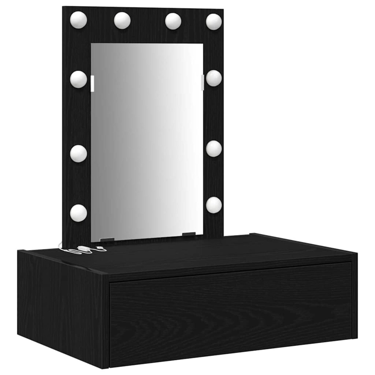 vidaXL Toaletka Czarny 60 x 40 x 70 cm Materiał drewnopochodny