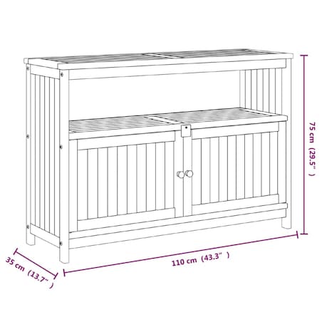 vidaXL Ogrodowy stolik konsolowy, 110x35x75 cm, lite drewno akacjowe
