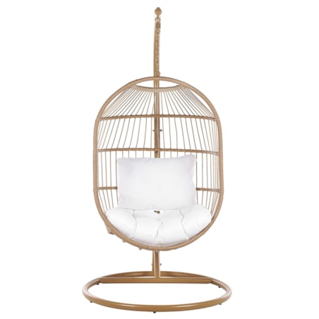 Fotel wiszący ze stojakiem z technorattanu naturalny ALBA