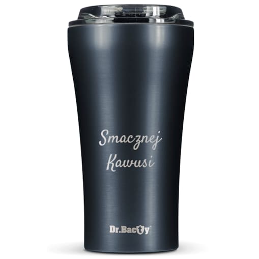 Kubek termiczny na kawę Dr.Bacty Apollo 2.0 - Smacznej kawusi - 360 ml - Gunmetal