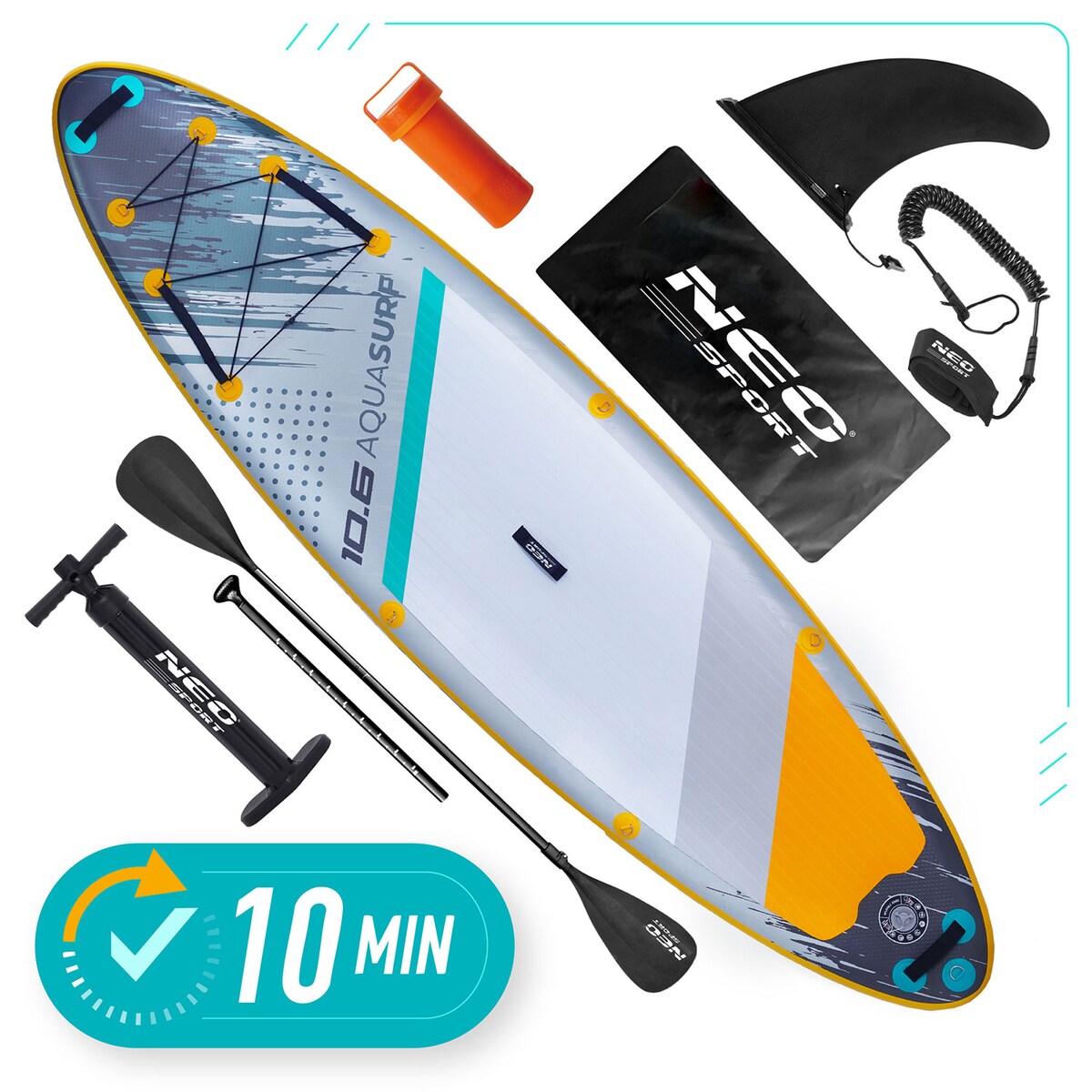 Deska SUP do pływania Neo-Sport stand up paddle Aquasurf 320cm pompowana zestaw