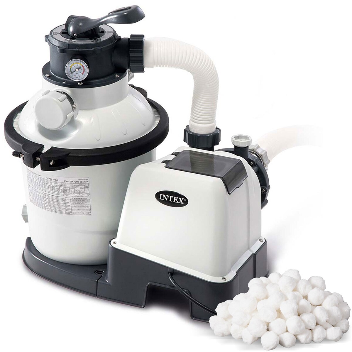 Pompa filtrująca piaskowa do basenu 5700l/h Intex 26644 + kulki filtracyjne