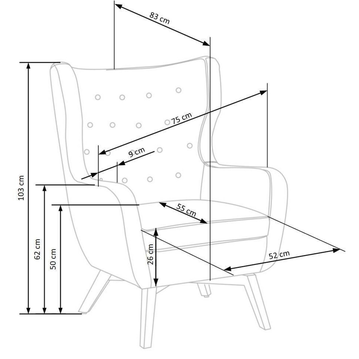 FOTEL WYPOCZYNKOWY Farys bordowy ERGONOMICZNY drewniane nogi