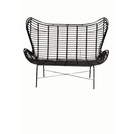 Sofa rattanowa Isla czarna Monnarita