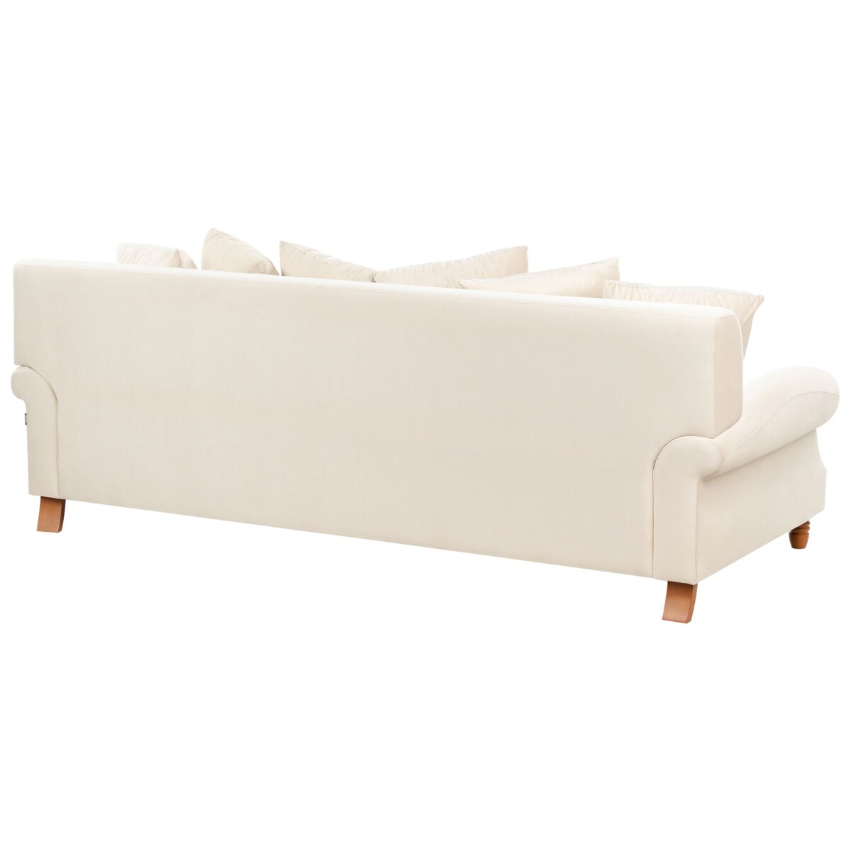 Sofa 3-osobowa welurowa złamana biel EIKE