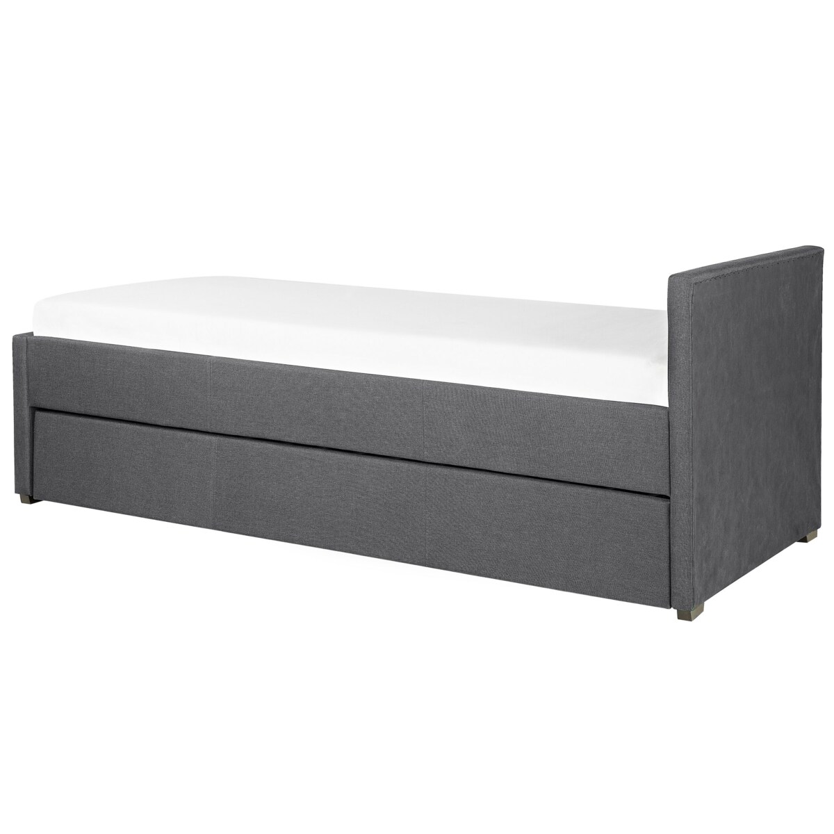 Łóżko wysuwane tapicerowane 80 x 200 cm ciemnoszare MARMANDE