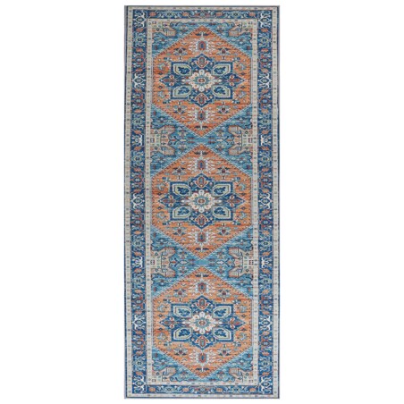 Dywan 80 x 200 cm niebiesko-pomarańczowy RITAPURAM