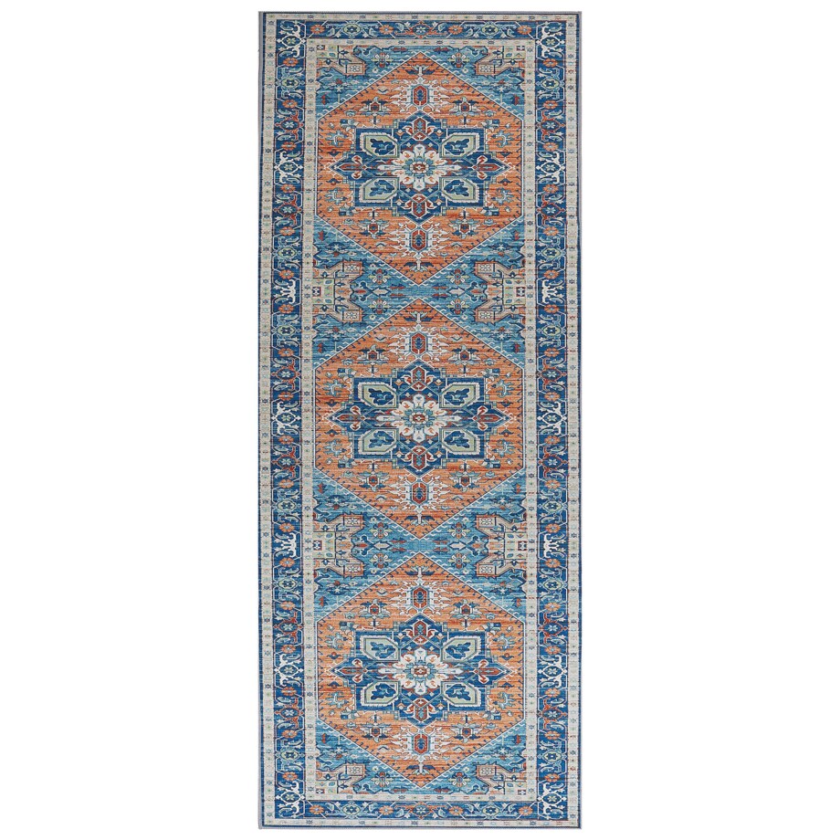 Dywan 80 x 200 cm niebiesko-pomarańczowy RITAPURAM