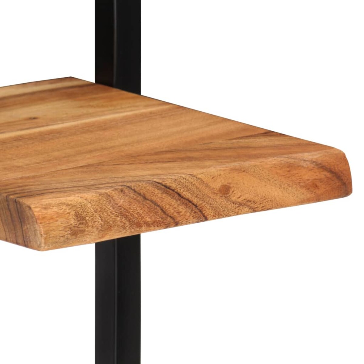 vidaXL Półki ścienne, 2 szt., 25x25x75 cm, lite drewno akacjowe i stal