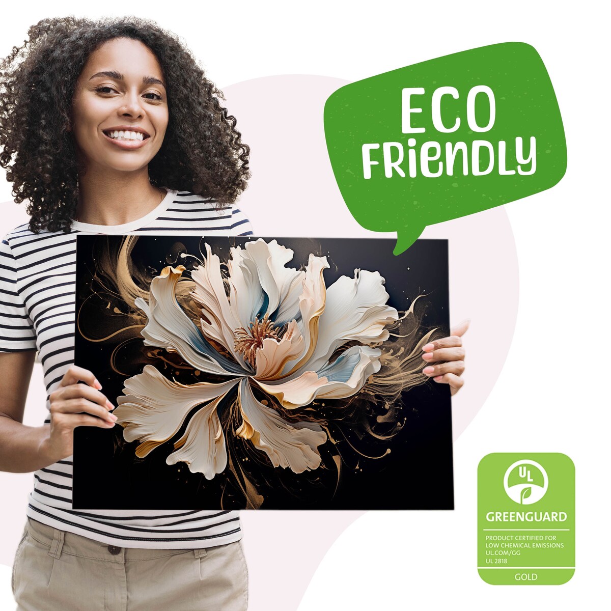 Obraz Do Salonu Abstrakcja Kwiaty Styl Glamour Nowoczesny Wzór 70x50cm