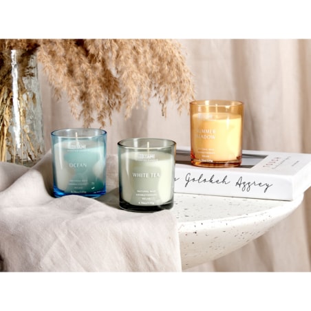 3 świece zapachowe sojowe morski/ biała herbata/ letnia polana SHEER JOY
