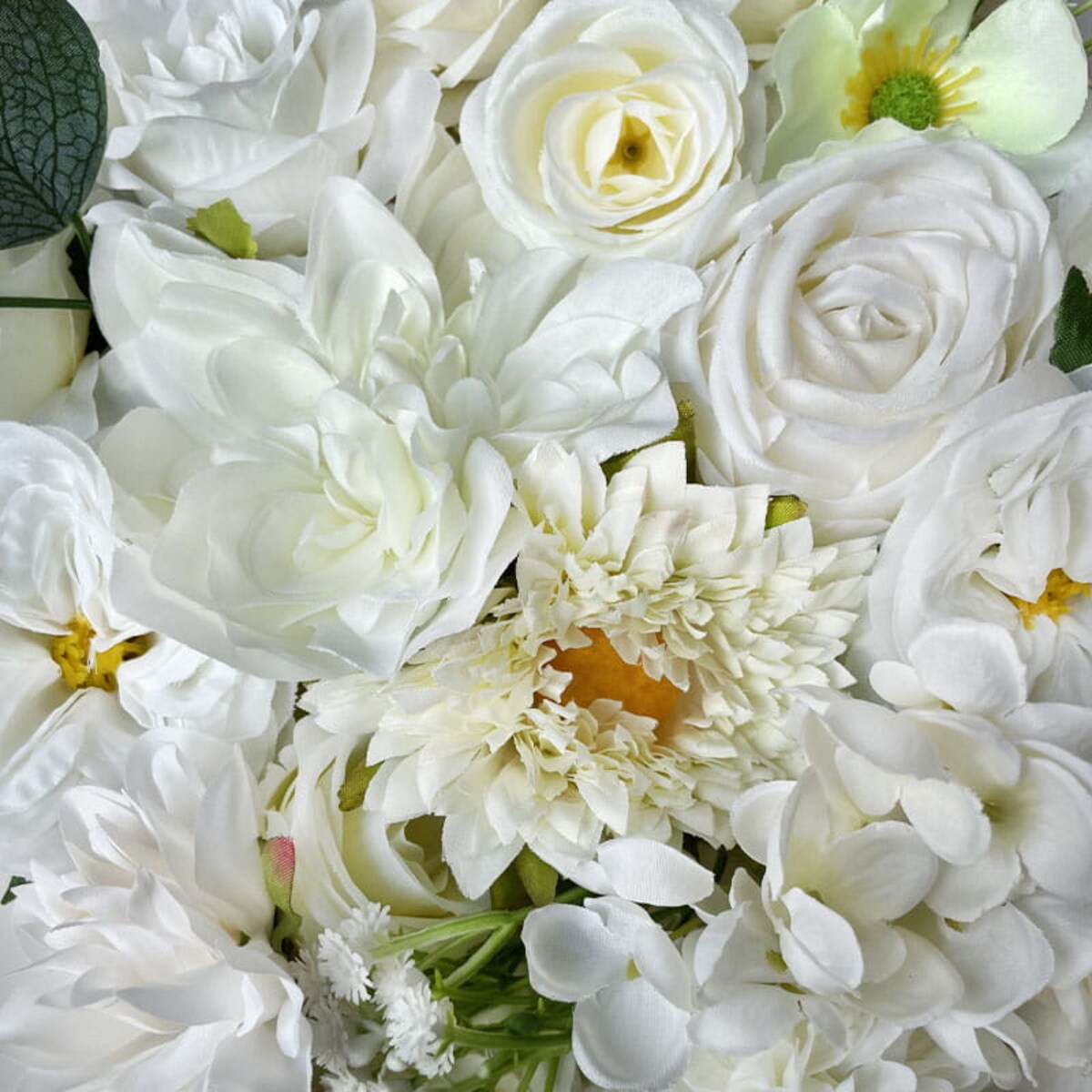 Kwiaty w ramce - ozdoba DIY - Alabastrowe biele