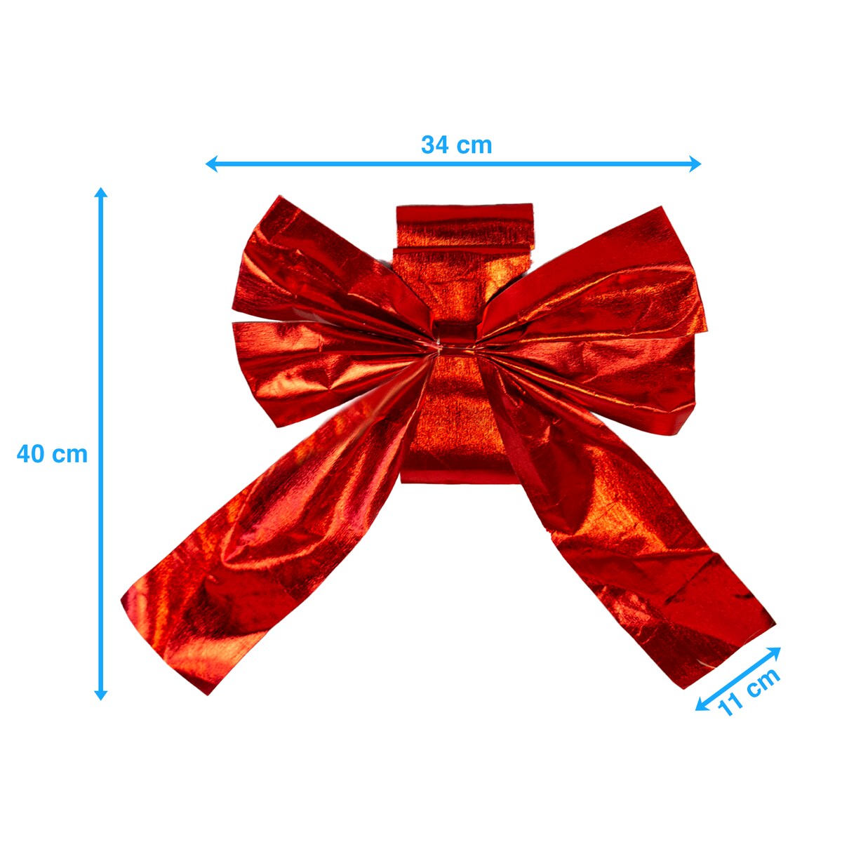 Świąteczna Kokarda Na Drzwi 4,3 M Czerwona Długa Dekoracja 34X40 Cm