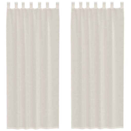 vidaXL Zasłony woalowe z zakładką na górze 2 szt. kremowe