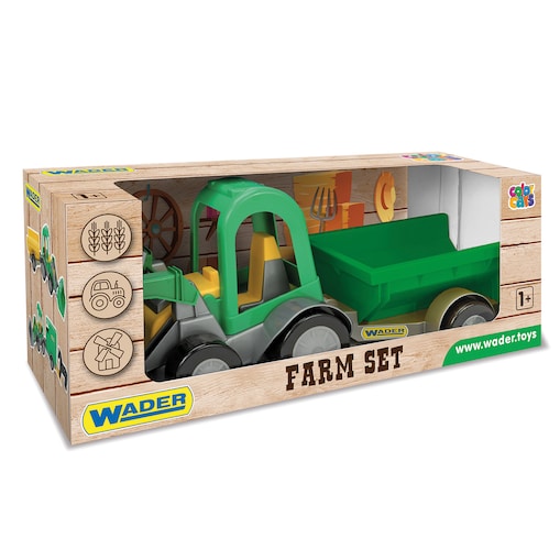 Farmer traktor ładowarka z przyczepą w kartonie