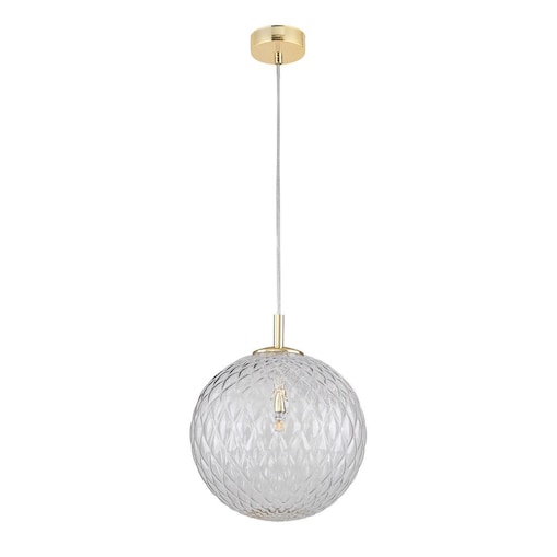 Lampa wisząca TK Lighting CADIX GOLD 300 złota transparentny klosz G9 nowoczesna do salonu jadalni kuchni