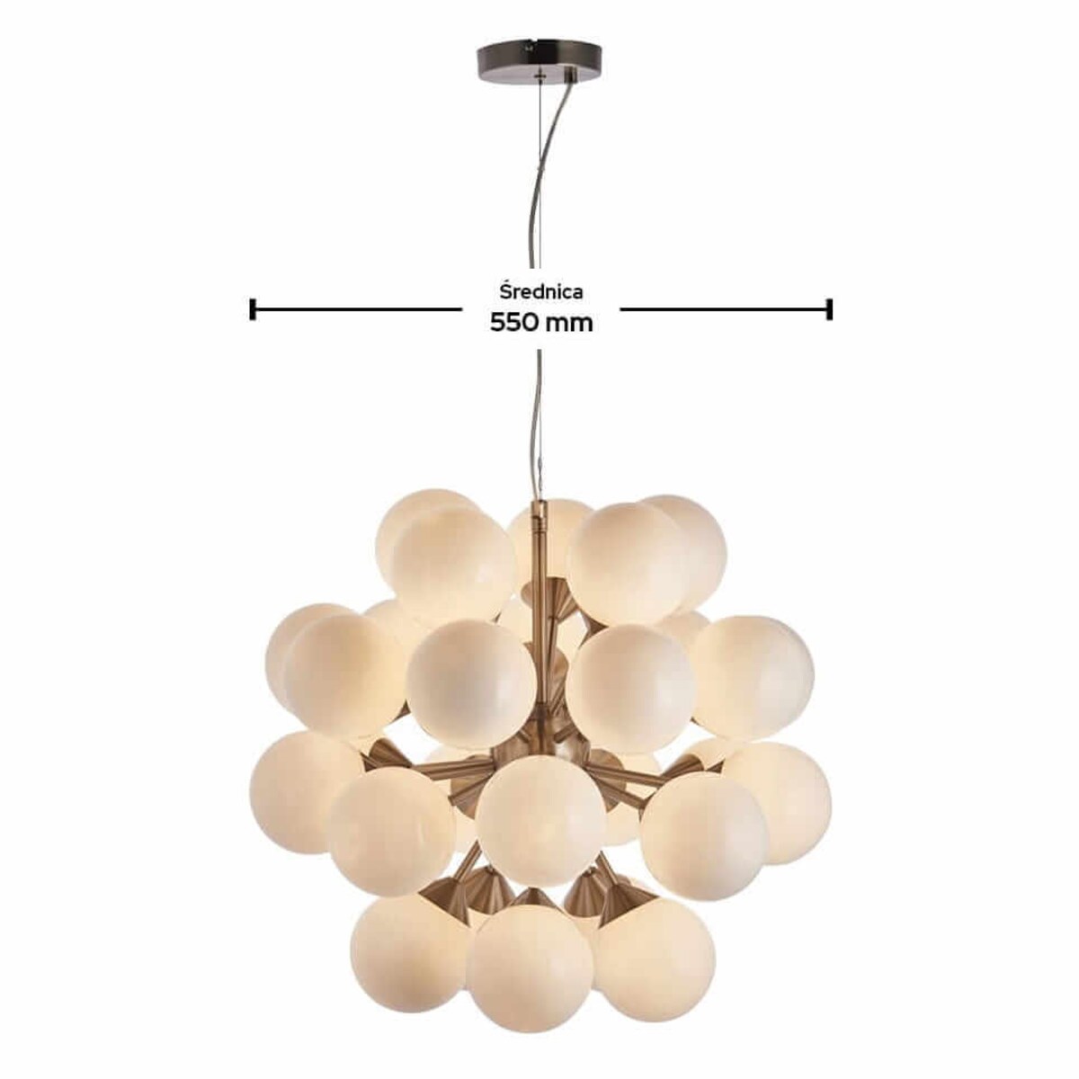 Molekułowa lampa wisząca Oscar 77587 Endon wielopunktowa biała nikiel