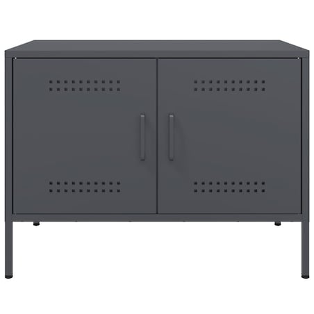 vidaXL Szafki RTV, 2 szt., antracytowe, 68x39x50,5 cm, stalowe